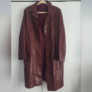Oscar Leopold Lambskin Long Leather Coat L